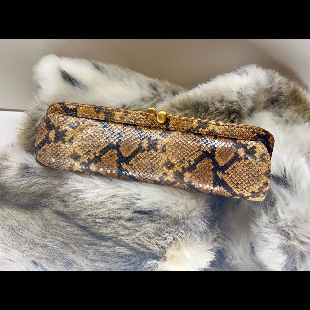 Brahmin Lucia Island Python print leather clutch/Purse.